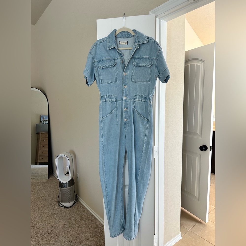 Free People Jean jump suit